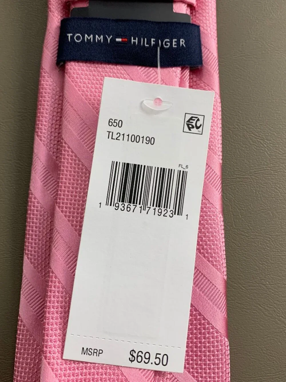 Tommy Hilfiger Men's 3'' Silk Blend Neck Tie, Pink Jace Stripe, One Size